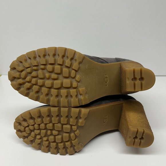 Grey Suede Lace-Up Women's Boots - Picture 5 of 6